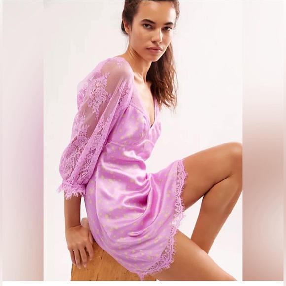 New Free People✨About that Mini Dress - Pink Combo - Picture 4 of 5